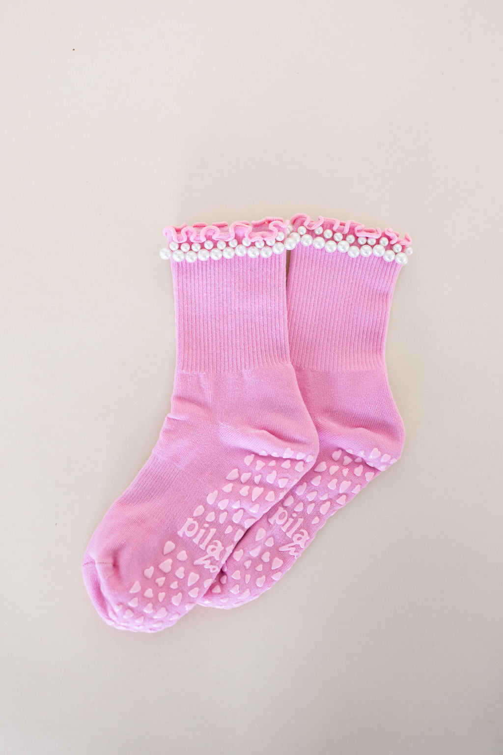 Pretty in Pearls (Pink) Grip Sock