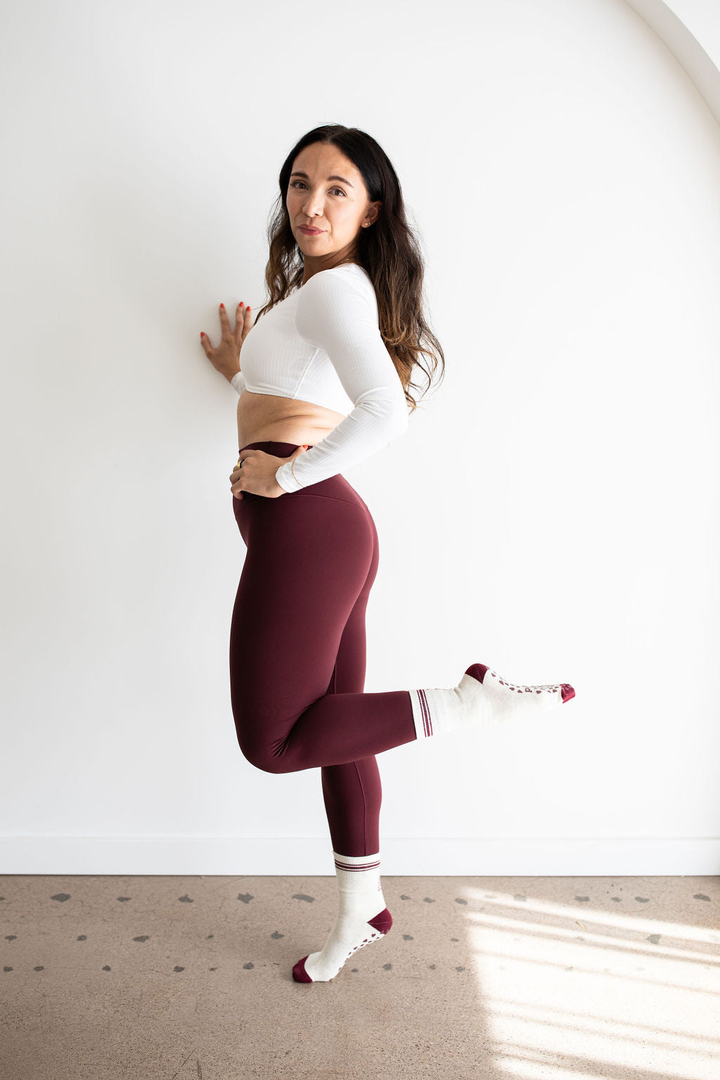 Pilates Addict Grip Crew Sock PilatesHoney