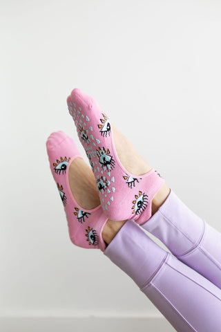 Evil Eye Ballet Grip Sock