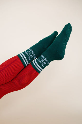 Pilates Is My Boyfriend Holiday Grip Socks