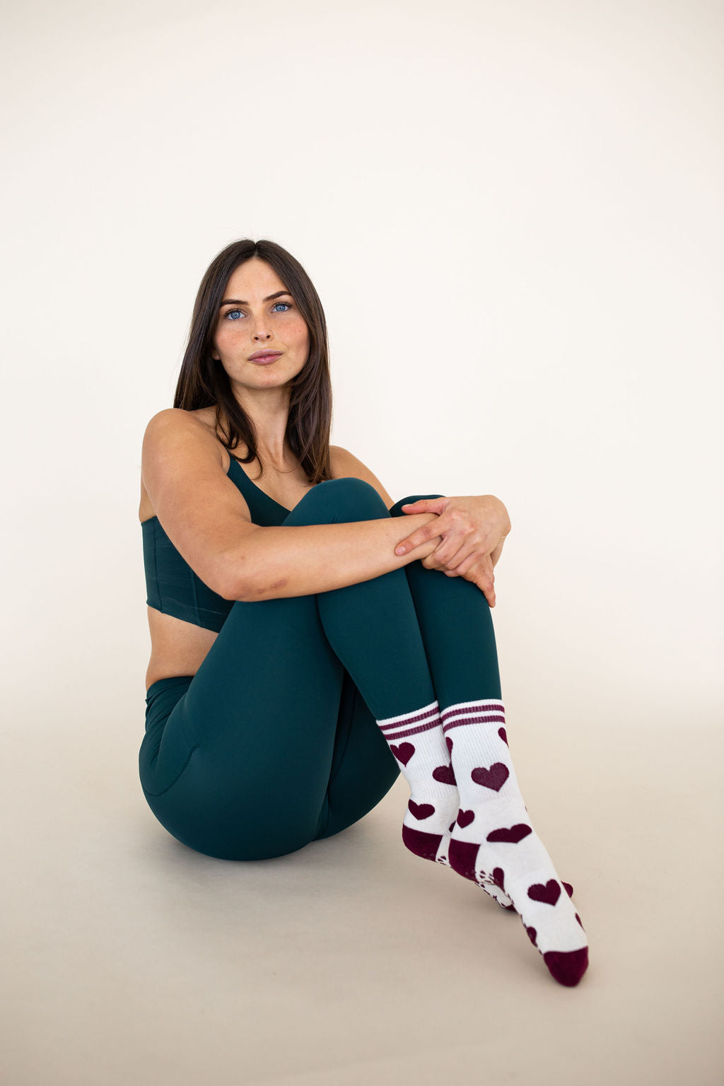 Hearts and Stripes Crew Grip Sock