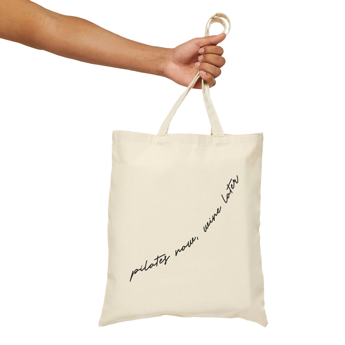 Pilates Now Wine Later Canvas Tote