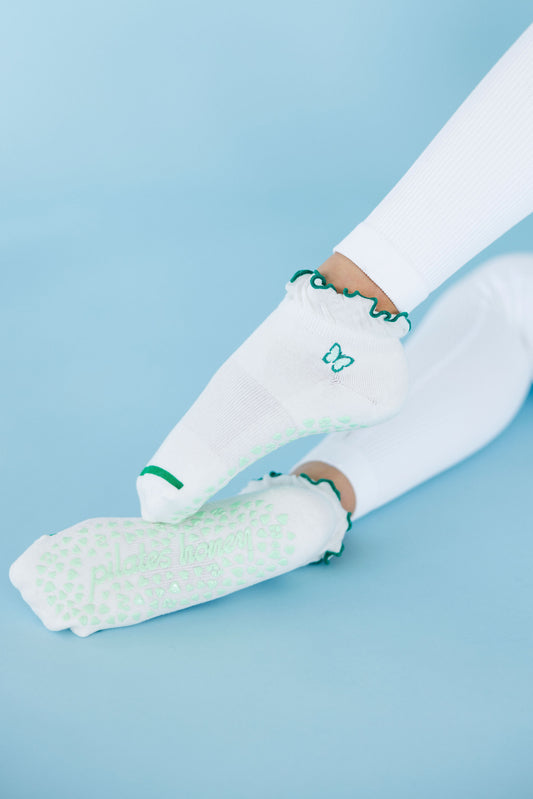 Monarch Ruffle Ankle Grip Sock
