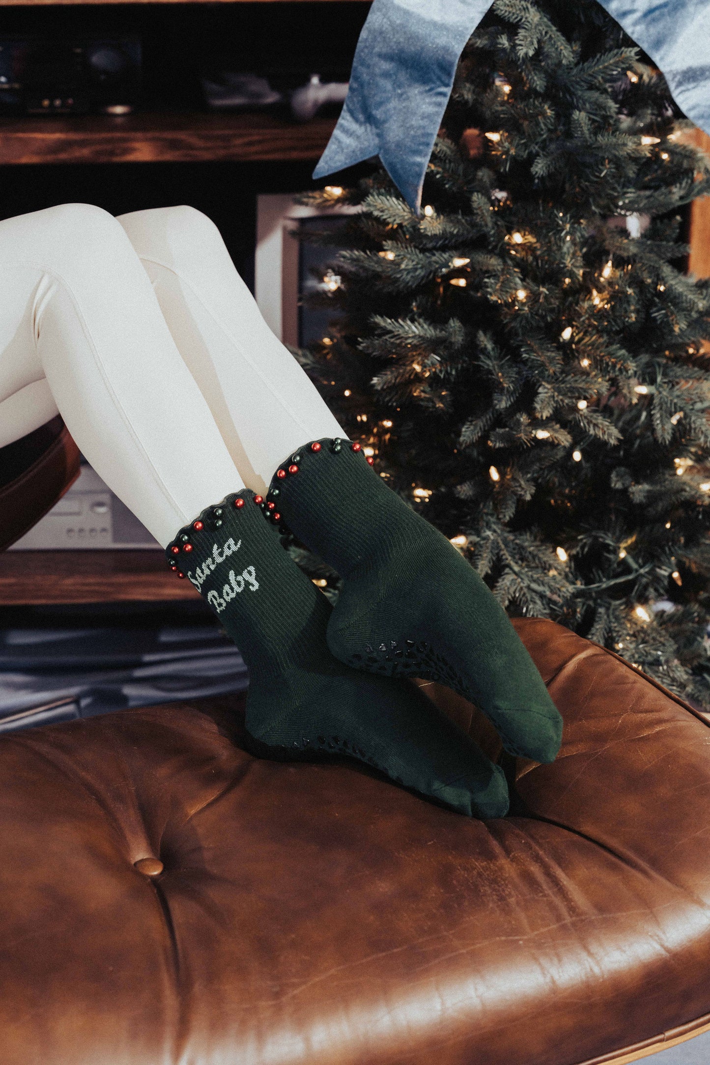 Santa Baby Ruffle Pearl Crew *Luxe Collection*