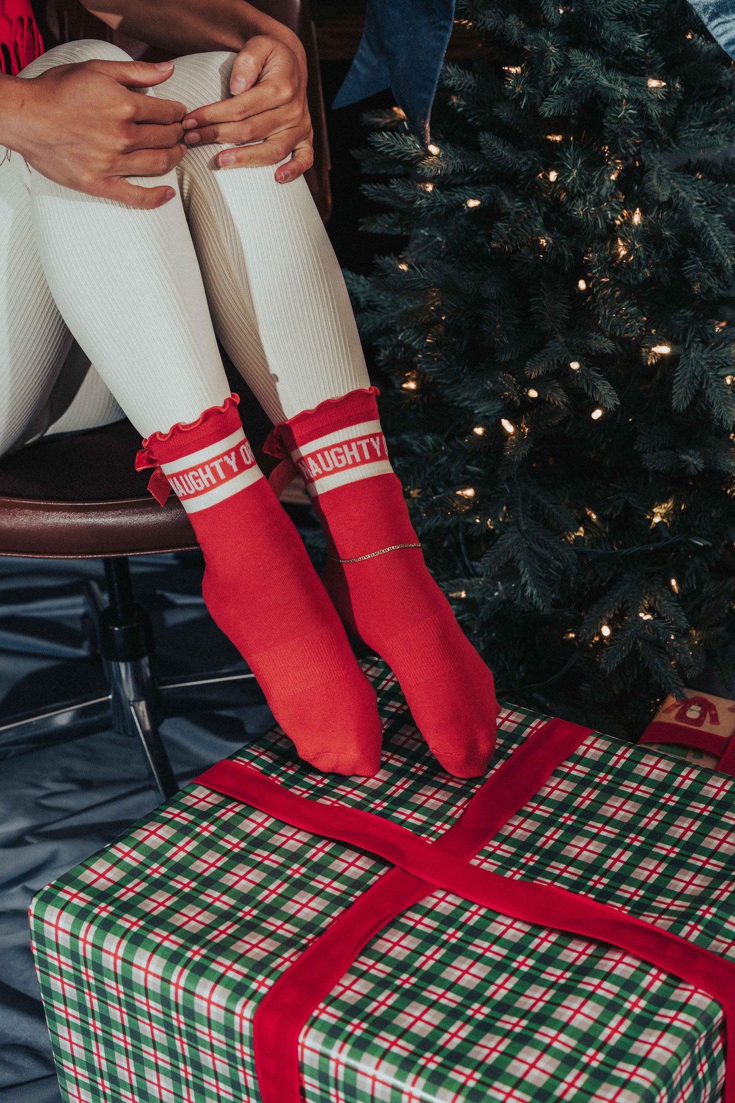 Naughty or Nice Ruffle Bow Crew *Luxe Collection*