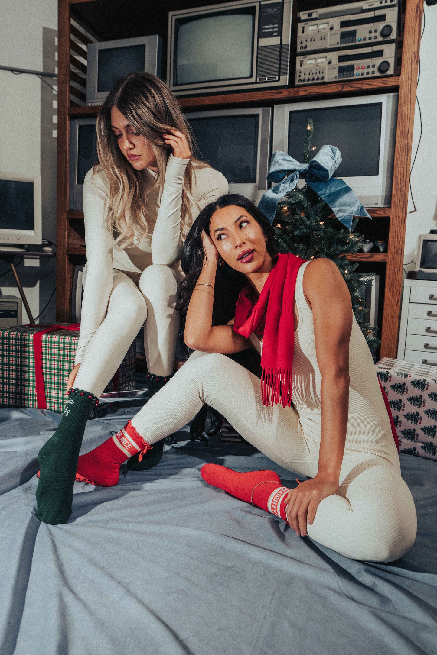 Naughty or Nice Ruffle Bow Crew *Luxe Collection*