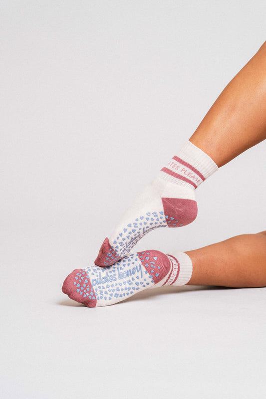 Pilates Please Stripe High Ankle