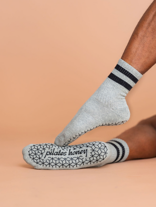 Men's Black Stripe Crew Grip Sock
