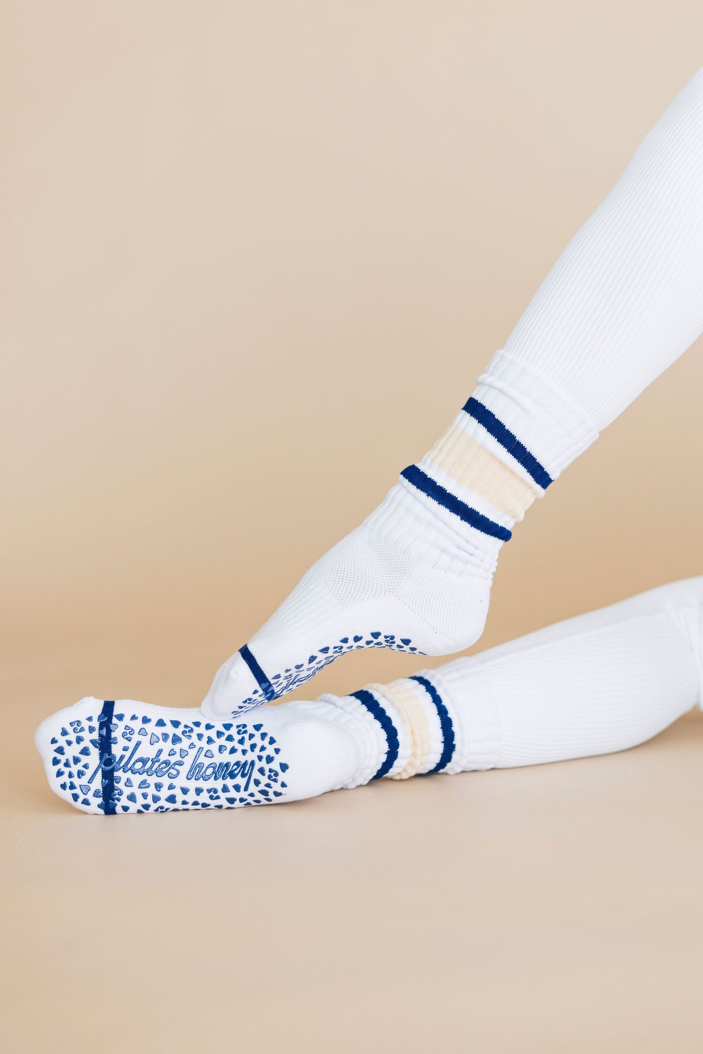 Riva Blue & Beige Vintage Tube Grip Sock