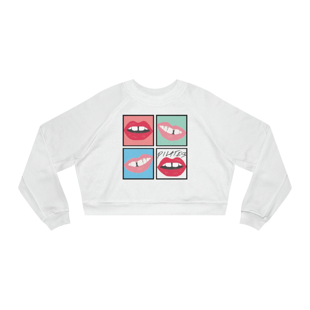 Pop Lips Raglan Pullover Fleece Sweatshirt