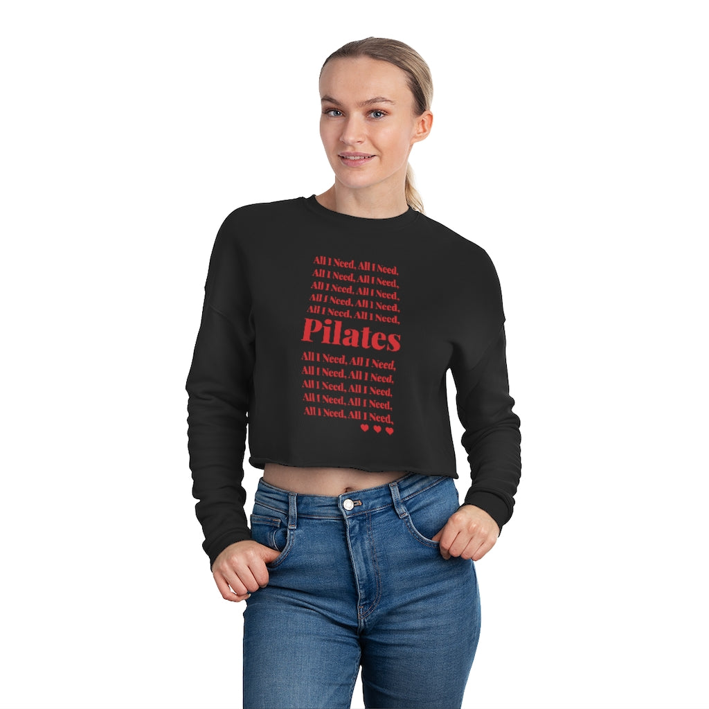 All I Need Cropped Sweatshirt (Red)