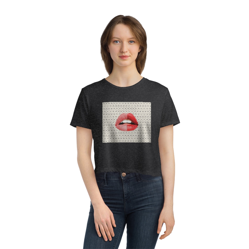 Magic Circle Lips Flowy Cropped Tee