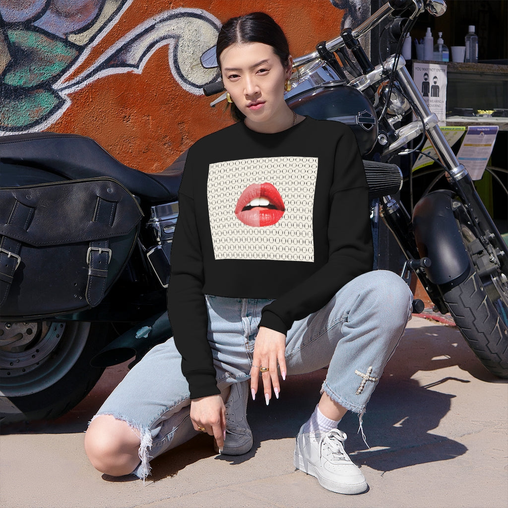 Magic Circle Lips Cropped Sweatshirt