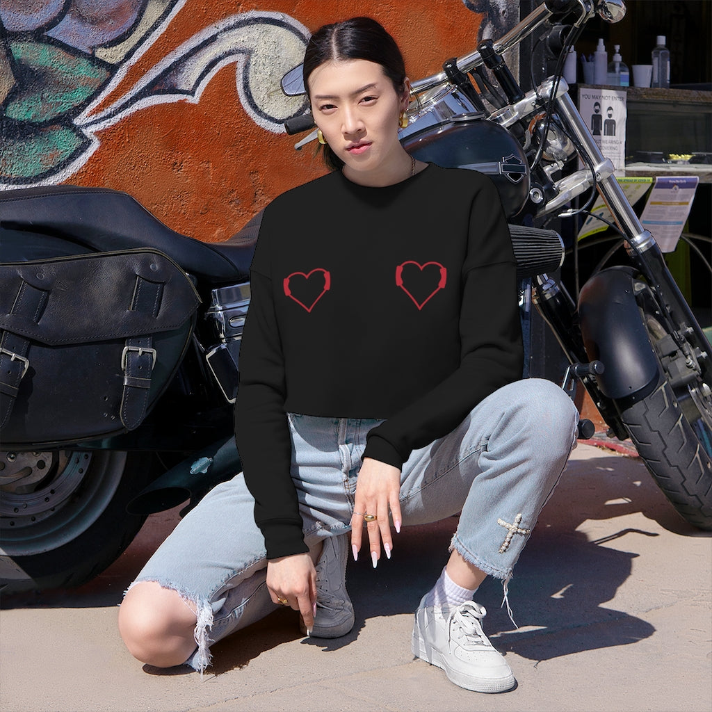 Magic Circle Hearts Cropped Sweatshirt